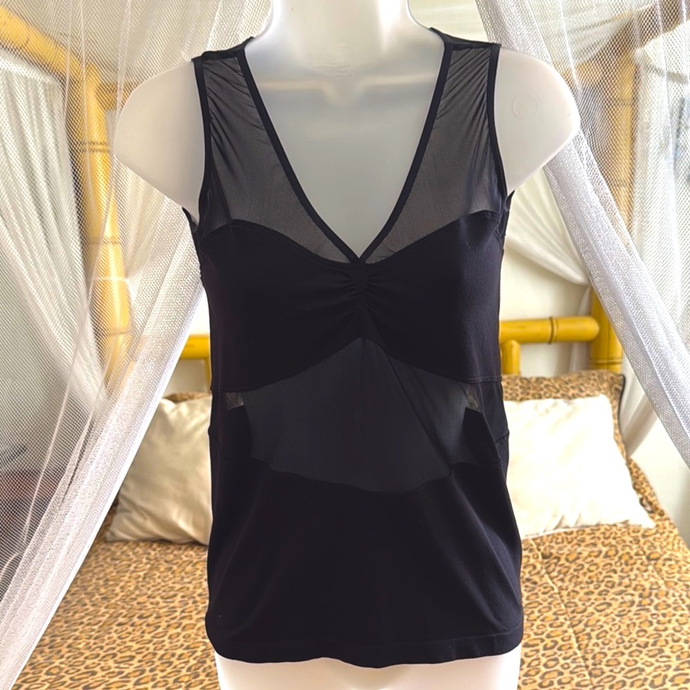 Bebe Black Mesh Top